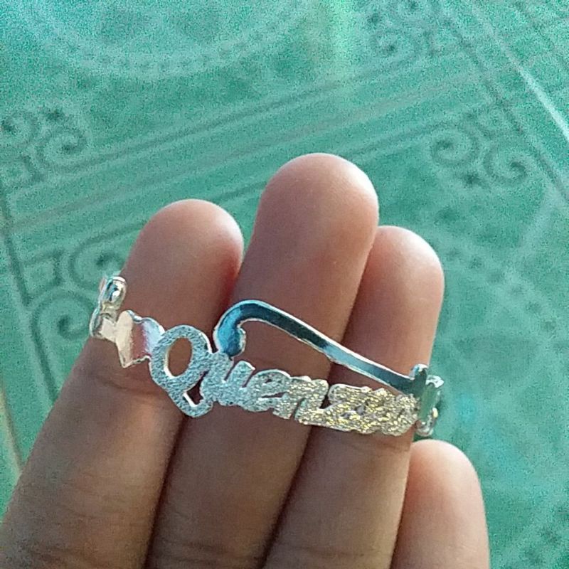 gelang nama anak perak murni