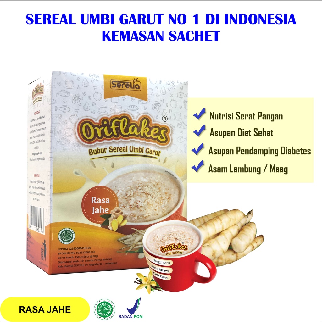 

ORIFLAKES Sereal Umbi Garut 150gram Rasa JAHE