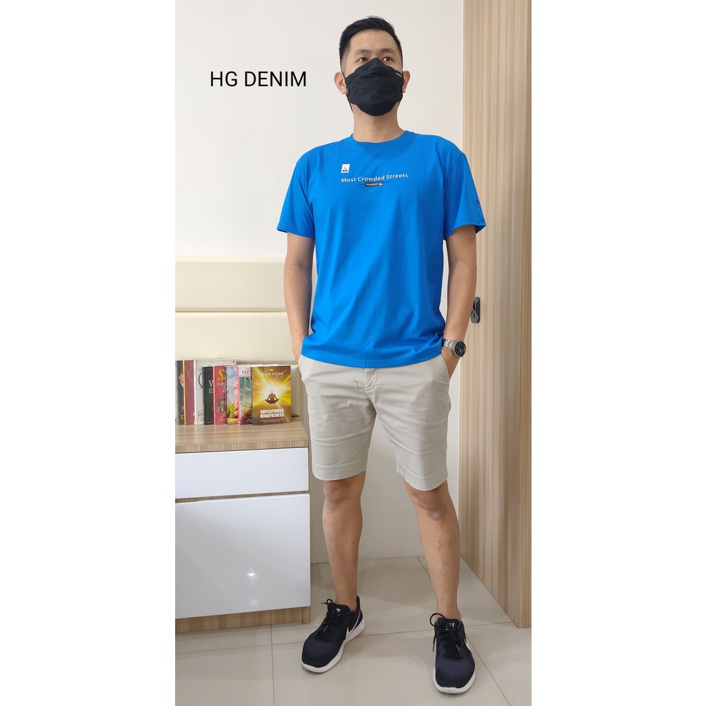 HG DENIM XXL COTTON COMBED KAOS PRIA POLOS PENDEK