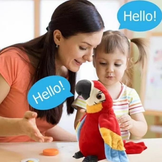 mainan boneka peniru suara burung beo bisa bicara boneka talking - SPESIAL DISKON