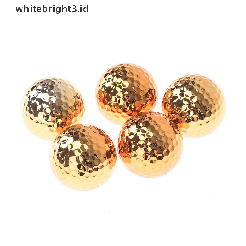 (whitebright3.id) 1pc Bola golf Warna Emas