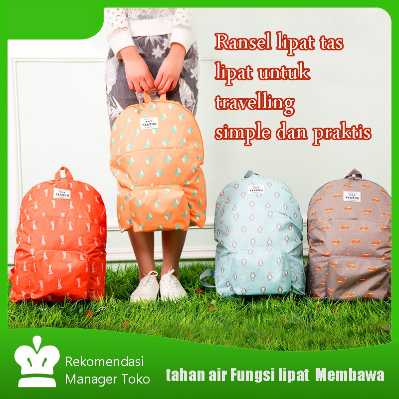 IBU BABY BOG Ransel lipat tas lipat untuk travelling simple dan praktis Ibu / anak / ransel