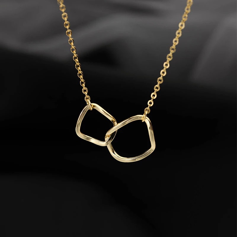 Kalung Choker Rantai Klavikula Hias Liontin Cincin Ganda Bahan Alloy Untuk Hadiah-4