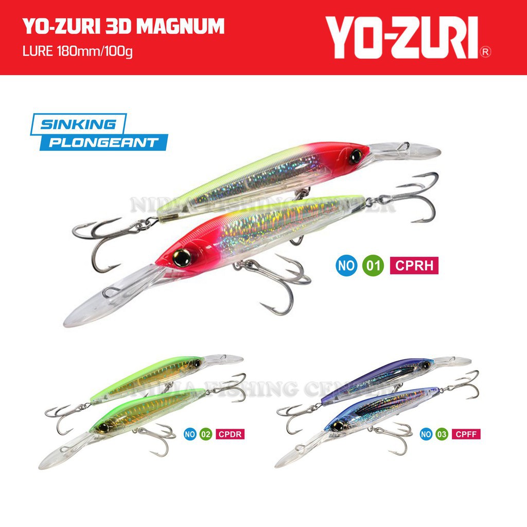 Umpan Pancing - Lure Minnow Yo-zuri 3D Magnum 100g