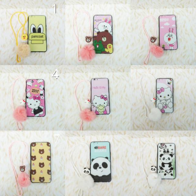 Case Line Motif + Tali Pom-Pom For Oppo F1S
