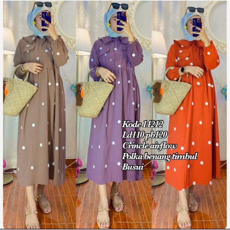 Midi polkadot posh girl crincle pompom