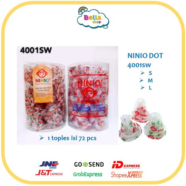 Ninio Dot Silicon Dot Botol Susu Bayi Deluxe Seri SML- BELLA SHOP