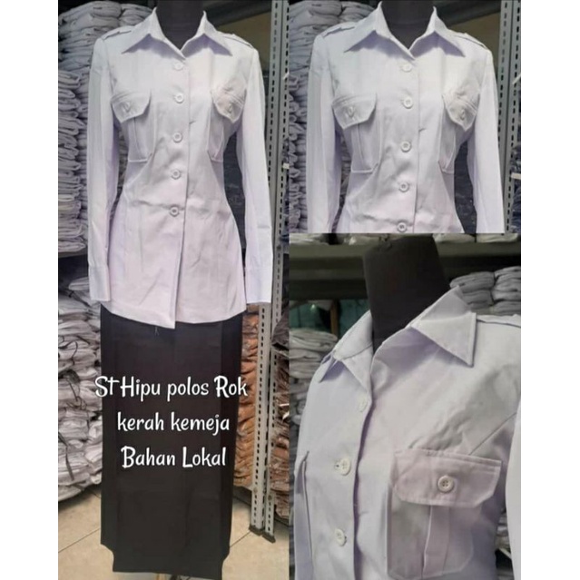 Blezer guru pdh hitam putih kantong 2