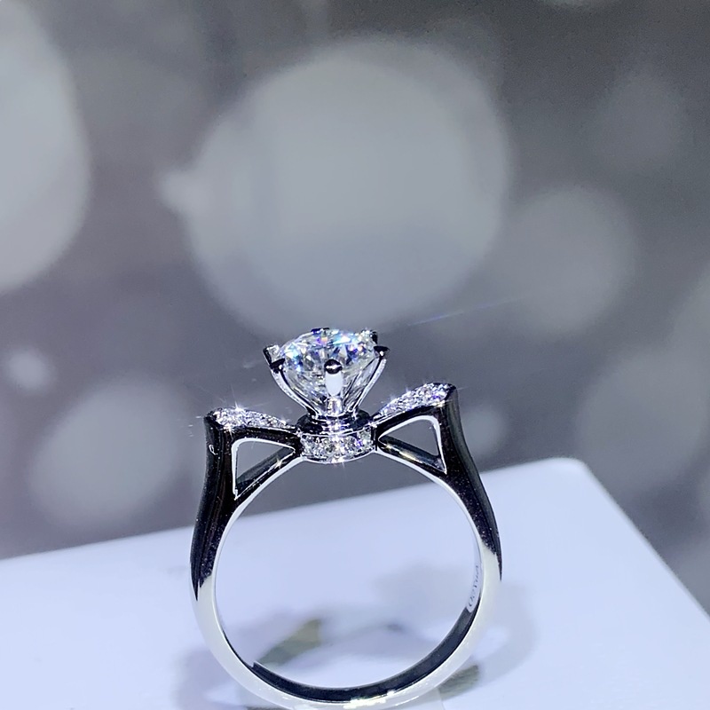 perak asli 925 cincin Wanita Platinum Kreatif Sederhana Mahkota Cincin yang Dapat Disesuaikan Perhiasan Fashion