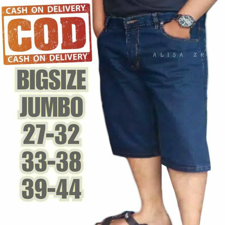 BIGSIZE/JUMBO 39-44 PROMO TERHITS CELANA PENDEK JEANS SUPER JUMBO KHUSUS ORANG GEMUK