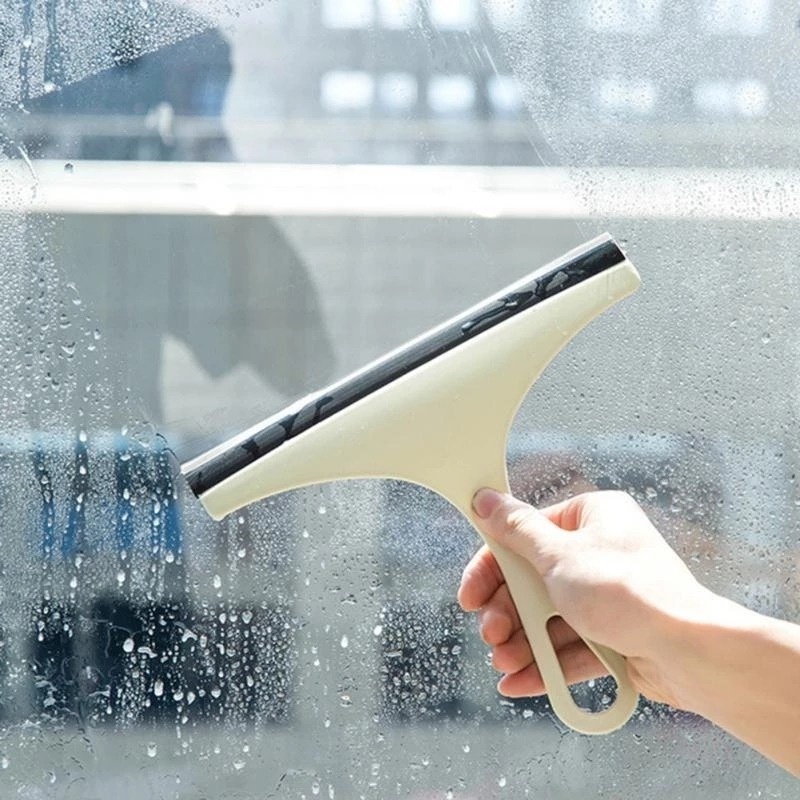 Multifunction Window Glass Cleaning Brush Scraper/ Glass Wiper Squeegee/ Bathroom Mirror Cleaner with Silicone Sheet/ Household Cleaning Tools