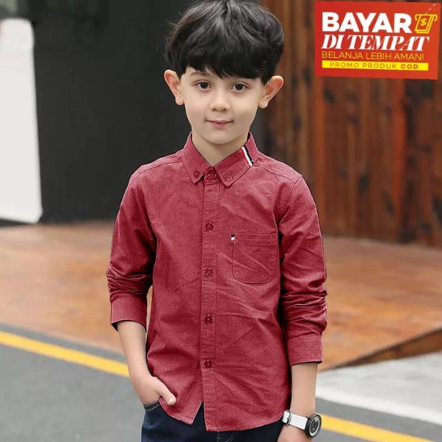 TOTOTAshop.Kemeja Kid RUSSEL anak-anak cowok,Bahan cotton import,Lengan panjang ada kantong