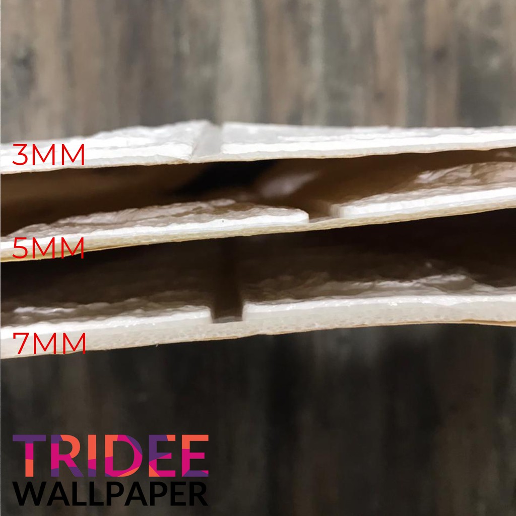 Wallpaper Dinding Sticker Foam 3D Bata Putih TRIDEE PLAIN BRICK 77x70cm full size