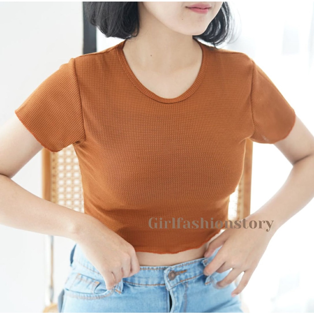 GFS AMBER WAFFLE CROP TOP