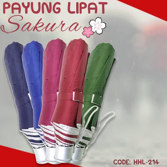 PAYUNG LIPAT 3 POLOS SAKURA CHERRY UMBRELLA (HHL-214)