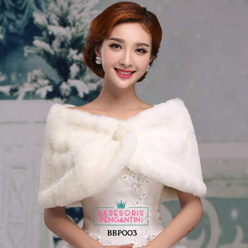 [READY STOCK] AKSESORIS WEDDING BOLERO BULU PESTA PENGANTIN PREMIUM BBP003