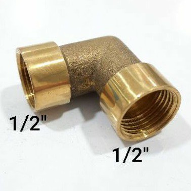 Knee drat dalam 1/2&quot; (inch) Kuningan / Kenie drat dalam