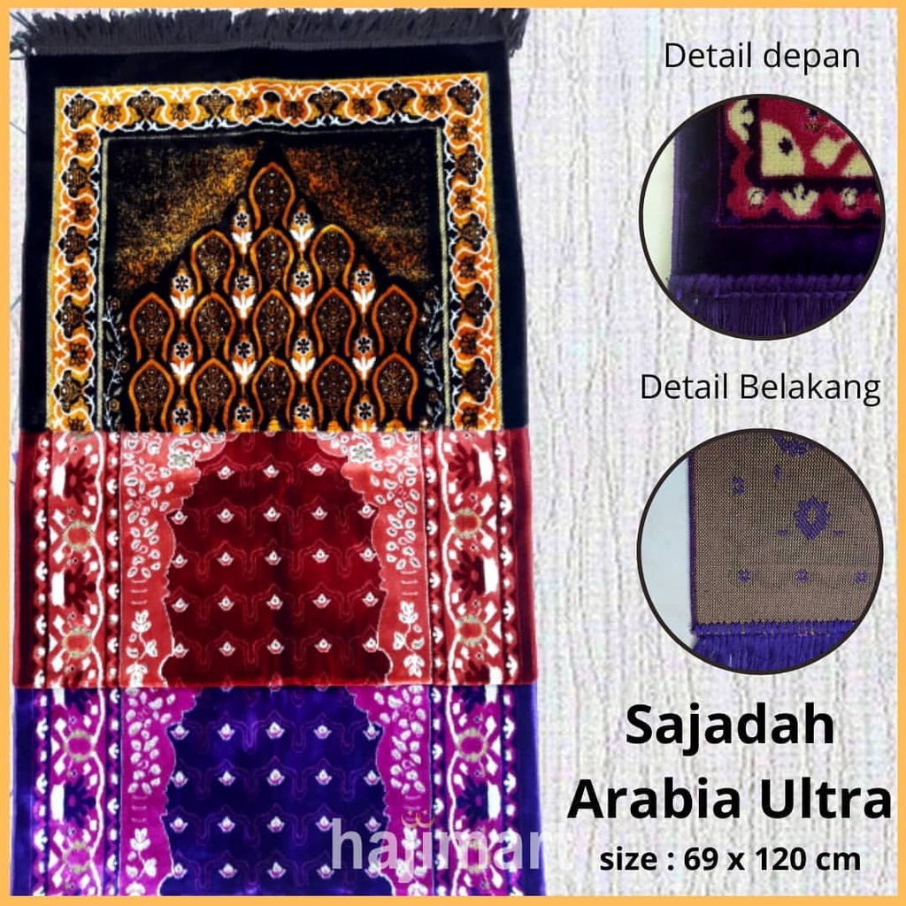 Sajadah Arabia Ultra/ Sajadah Bludru Tebal 120 x 69cm