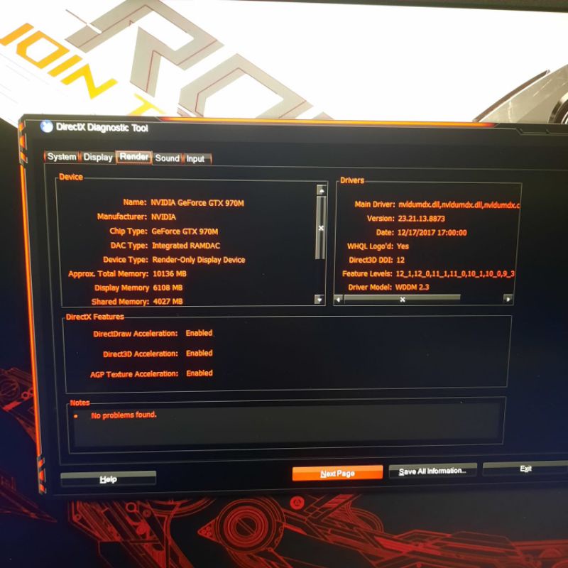 Laptop Gaming ASUS ROG GL502VT Cor i7-6700HQ Ram 8GB/SSD 256GB Nvdia GTX970M 6GB (dedicated)