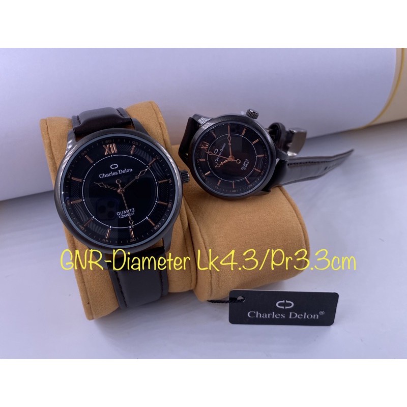 NEW,,,JAM TANGAN COUPLE KULIT CHARLES DELON ORIGINAL