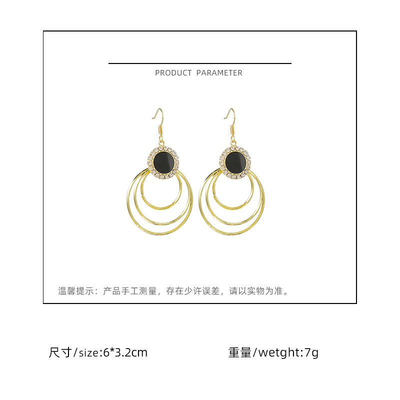 S925 perak telinga hook hitam berlebihan emosional kepribadian fashion 2021 Baru selebriti Internet