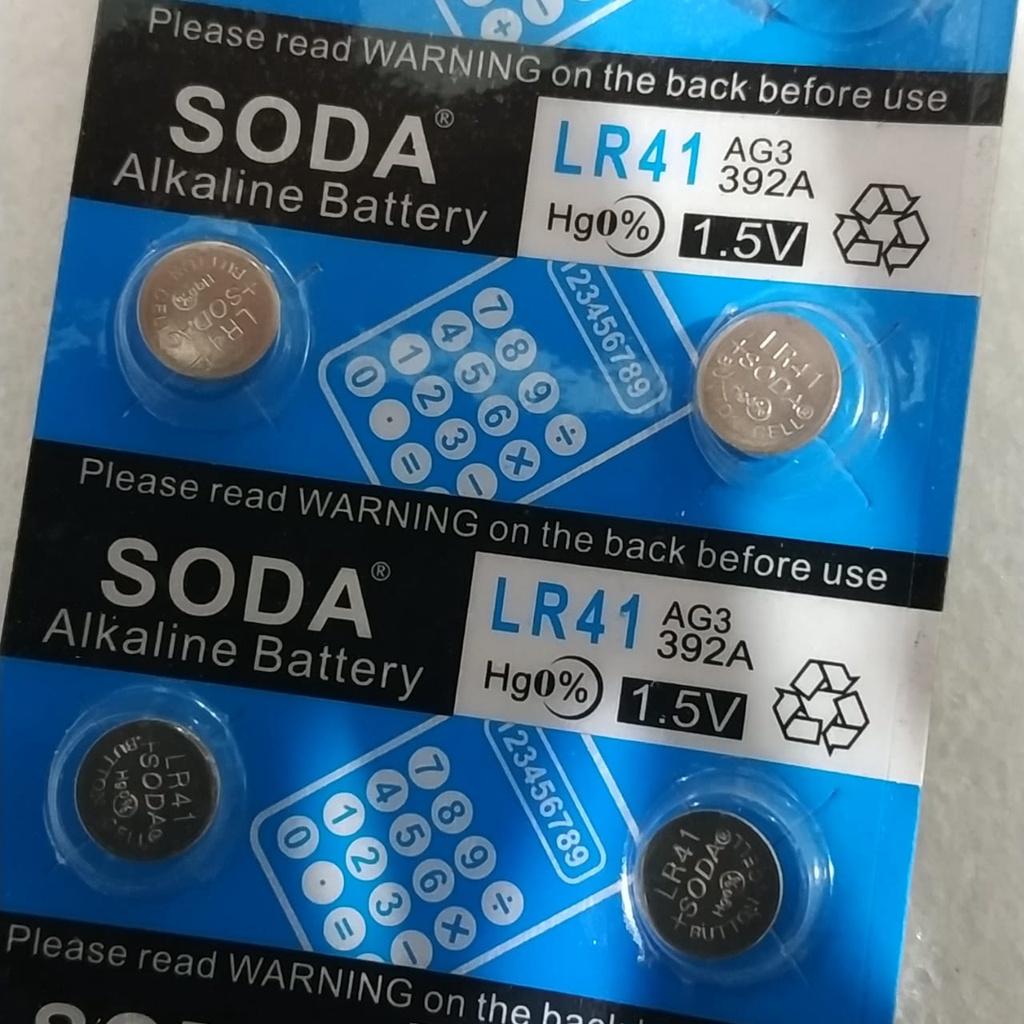 4pcs Battery LR41 AG3 392A 193 Batu Batere Koin Baterai Jam Tangan LR 41 SR