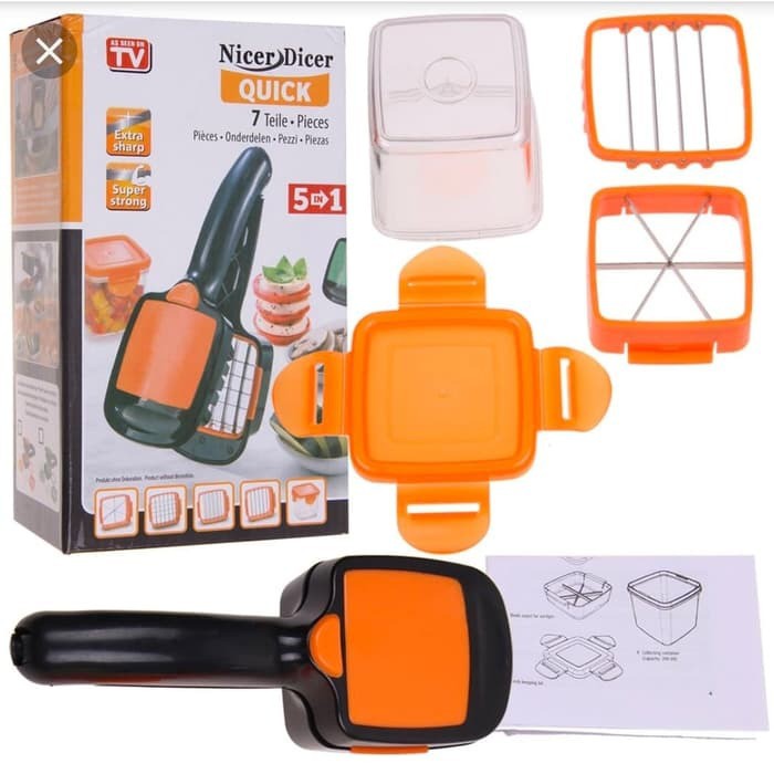 VOM Nicer Dicer Quick 5 in 1 Alat Pemotong Sayur Buah Serbaguna 0490
