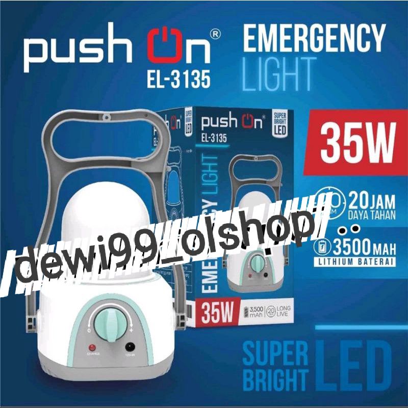 Lampu Emergency Push On El-3135/ Lentera Emergency 35wAt lampu Light PUSH ON EL-3135