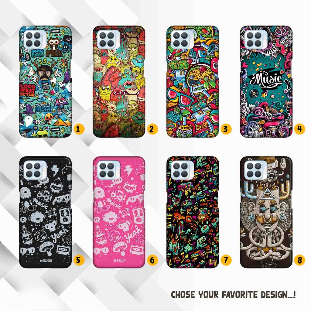 Premium Custom Case Oppo A93 Doodle Casing Hardcase