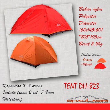 PERLENGKAPAN OUTDOOR dh tent 823 atau tenda dhaulagiri isi 2 sampe 3 orwng ultralight murah