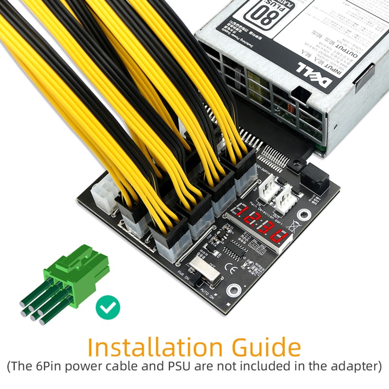Zzz Papan Breakout Power Supply 12 PCIe Port Konektor 6Pin Display LED 12V Power