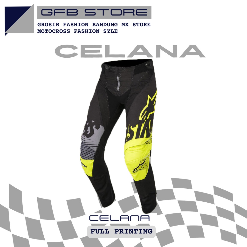 Celana trail pria dewasa motocross adventure trabas olahraga outdoor bahan codura full print sublim