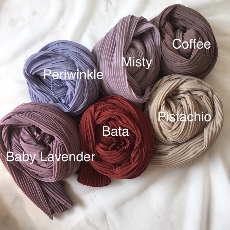 [TANPA GARIS TENGAH] FULL PLISKET PASHMINA pashmina plisket ceruty babydoll pasmina plisket-2