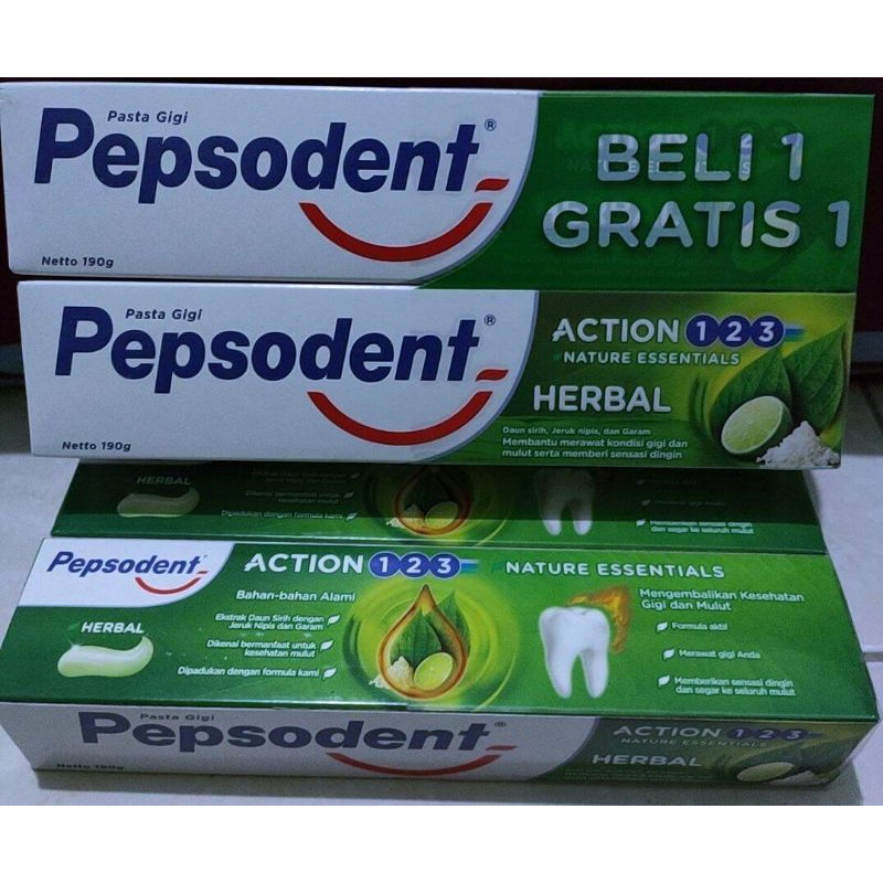 Pepsodent Herbal 2x190gram. PROMO BELI 1 GRATIS 1