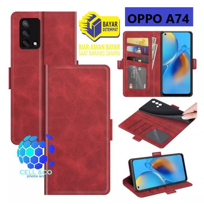 Flip cover OPPO A74 4G NEW Flip case buka tutup kesing hp casing hp flip case leather wallet