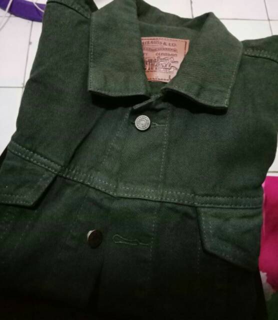 Jaket Jeans Hijau Army