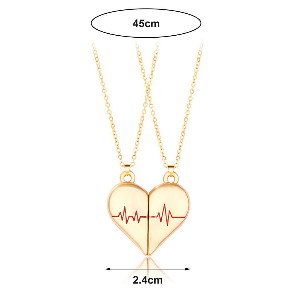 Hu Hu Hu Hu Hu Alat Bantu Pasang Kacamata♡ 2pcs / Set Kalung Desain Puzzle Hati Bahan Alloy Electroplating Untuk Pasangan