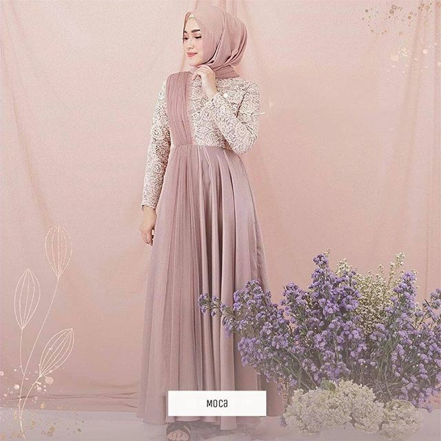 Rifana maxi / giterstore / Dress Brukat Hijab / Baju Kondangan / Kebaya Wisuda / FREE MASKER / COD