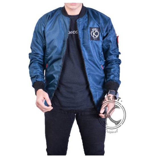 Jaket Bomber Pria Bomber List Yellow XUA Bahan Mayer Abu Maroon Coklat Ijo Army Navi Black King Evil
