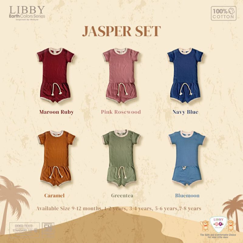 LIBBY Earth Colors Series Jasper Set Pendek