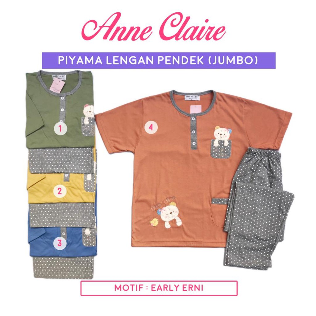 Piyama ANNE CLAIRE CP Lengan Pendek  Celana  Panjang 