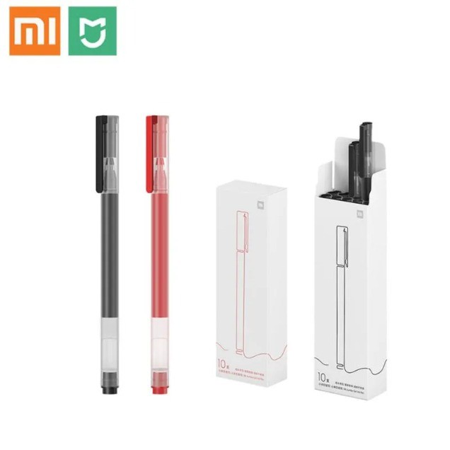 Pulpen xiaomi Millet write Black Xiaomi Mijia Gel Pen 0.5mm 1 Box isi  10 Pcs