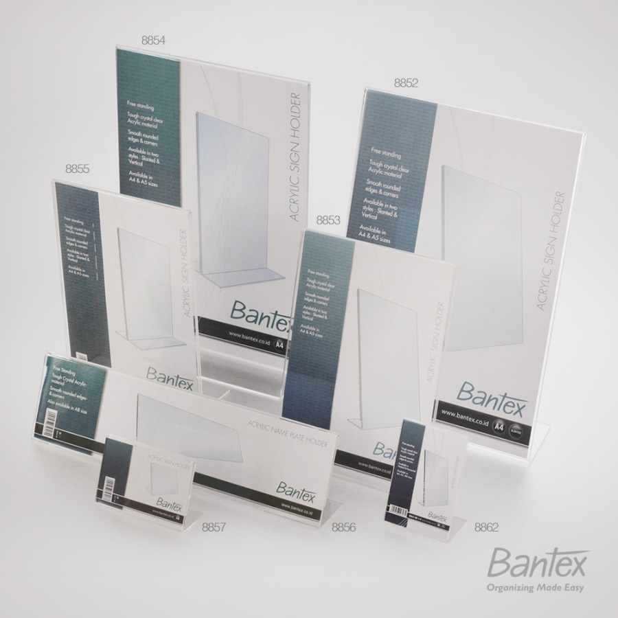 Bantex A4 Acrylic Stand Up Display 8854 08 Sign Holder Papan Akrilik