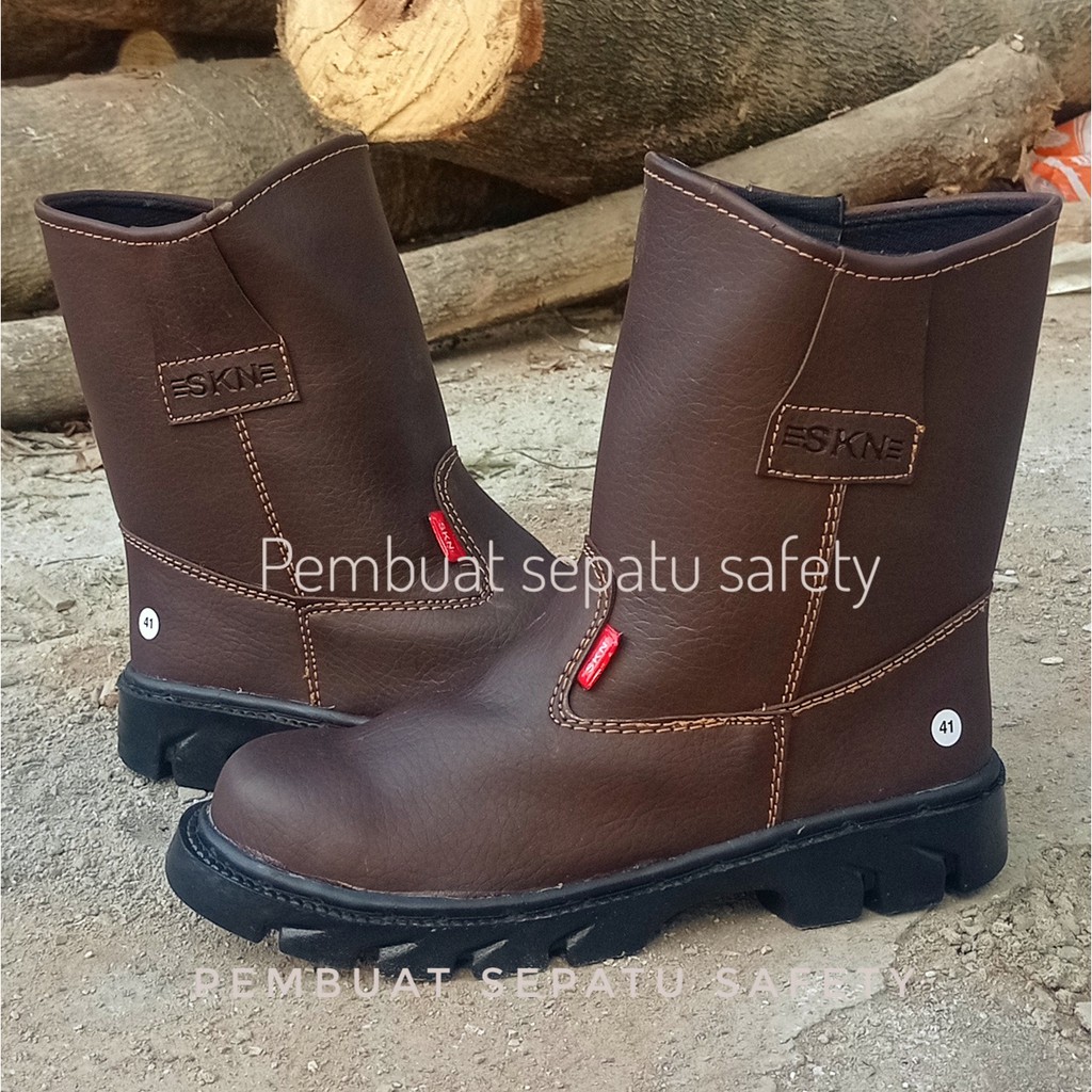 Sepatu Safety kulit Omega Boot Kerja Proyek Pabrik Industri King Skn Asli Murah