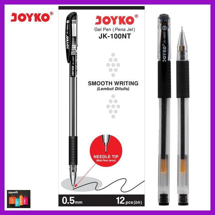 

Silutala- Gel Pen Pulpen Pena Joyko Jk-100Nt Black 0.5 Mm 1 Box 12 Pcs -Ori.