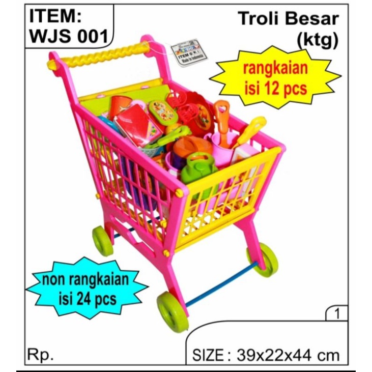 WJS 001 - Mainan Trolly Troli Belanja isi alat Masak Kompor WJS001