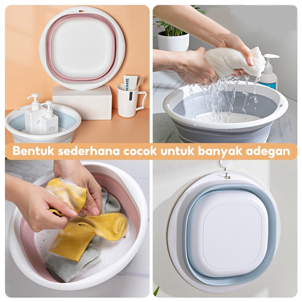 ❄ TMALL ❄ Baskom Plastik Lipat / Portable Silikon Baskom / Baskom Lipat Portabel Multifungsi R656