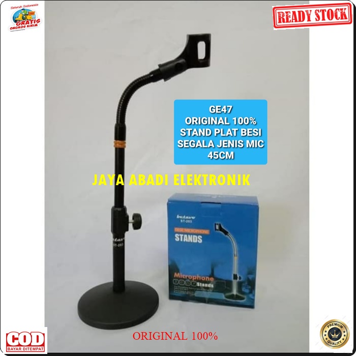 G47 BETAVO STAND MIC 40 CM FULL PLAT BESI FLEXSIBLE KAKI BULAT HOLDER MICROPHONE TEMPAT GANTUNG TIANG PEGANGAN MEJA TABLE PENYANGGA MIKROPON ANTI JATUH PEGANGAN KARAOKE AUDIO SOUND DJ GANTUNGAN TABLE MEJA BUNDAR PENOPANG BRACKET BISA SEGALA JENIS