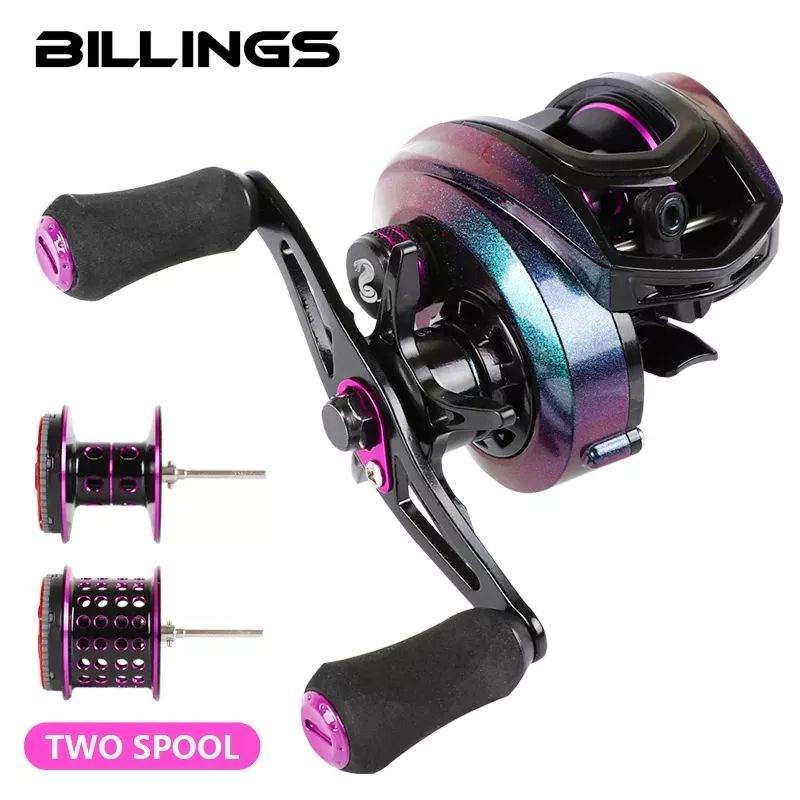 reel bc baitcasting dual brake system double spool 8.1:1