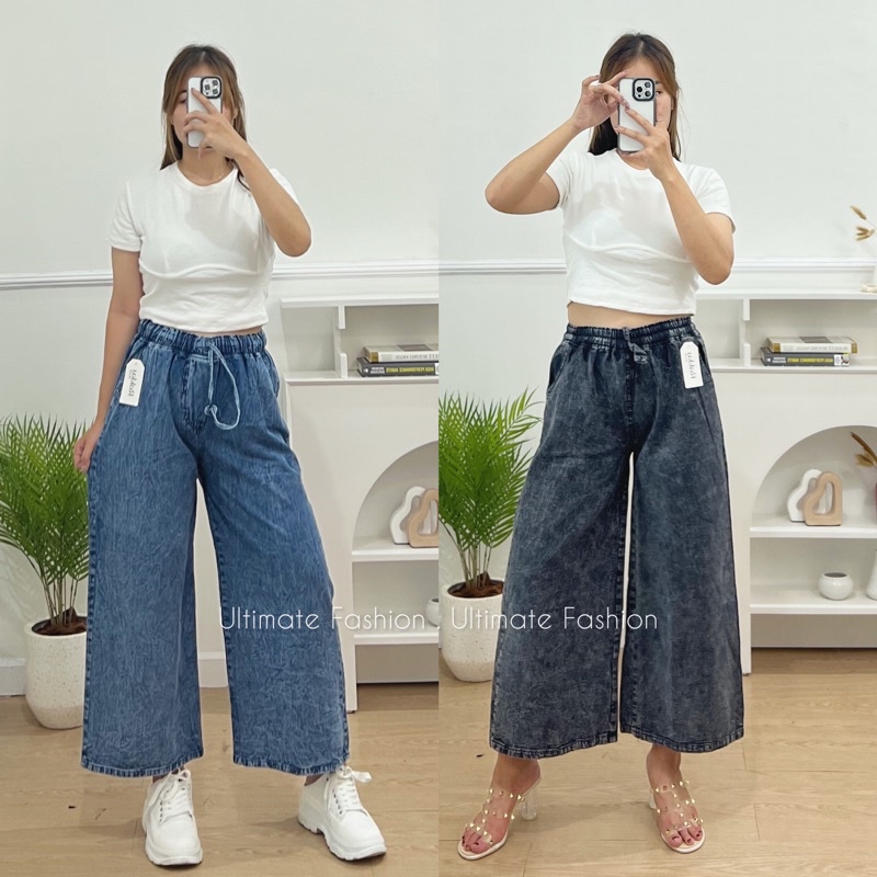 Celana  Kulot Andin Highwaist HW Jeans Wanita Cewek Kekinian 733